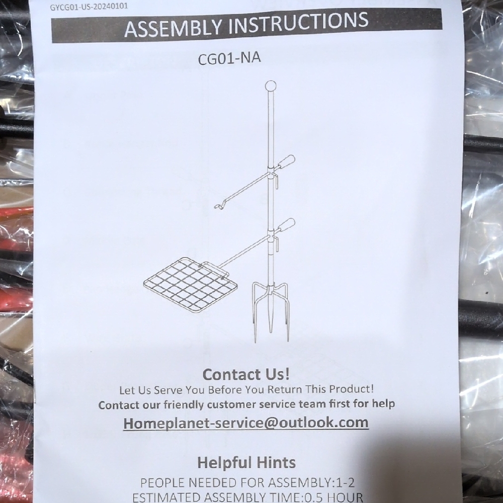 Assembly Instructions for CG01-NA